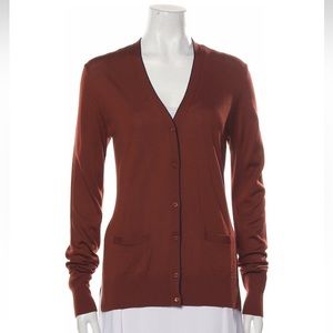 Gorgeous Loro Piana Burnt Orange cardigan, size M, wool